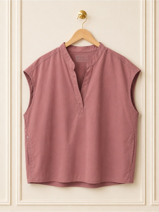 Figs Tops - Figs Rose Sleeveless V-Neck Tank Top